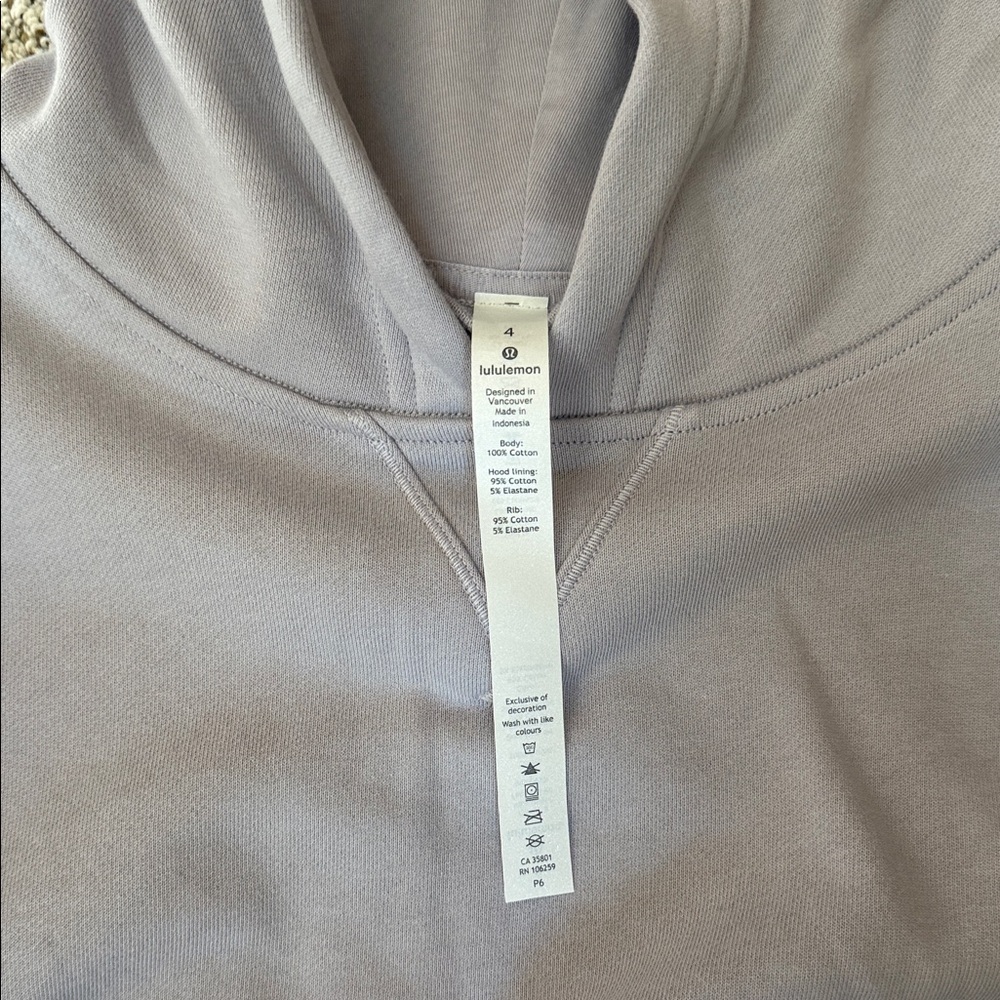Lululemon Athletica Soft Lilac purple Cropped Hoodie